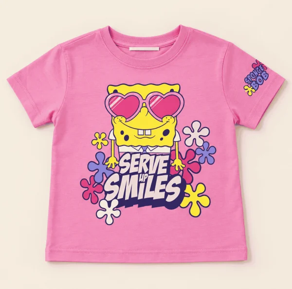SpongeBob Serve Up Smiles tee, pink