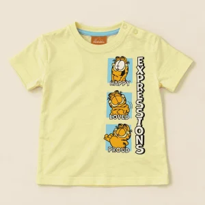 Pepco Kids light yellow Garfield Expressions t-shirt, size 18–24 months, front