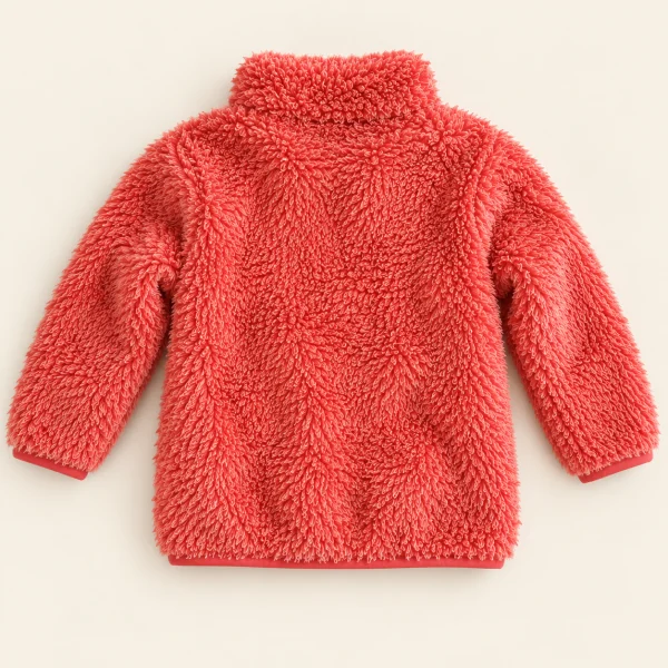 Lupilu coral sherpa fleece jacket, baby size 6–9 months, back