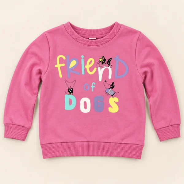 Dog print sweatshirt, pink