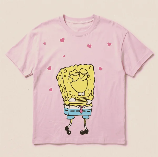 SpongeBob heart tee, pink