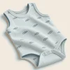 Pepco mint fish print ribbed bodysuit, baby size 0–3 months, angled view
