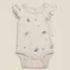 Disney at Pepco cream Stitch print bodysuit from the pinafore set, baby size 0–3 months