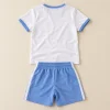 Destination girls' ringer tee and shorts set in white and blue, size 13 years (158 cm), back