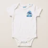 Pepco Baby white short-sleeve bodysuit with a Stitch print, baby size 9–12 months, front