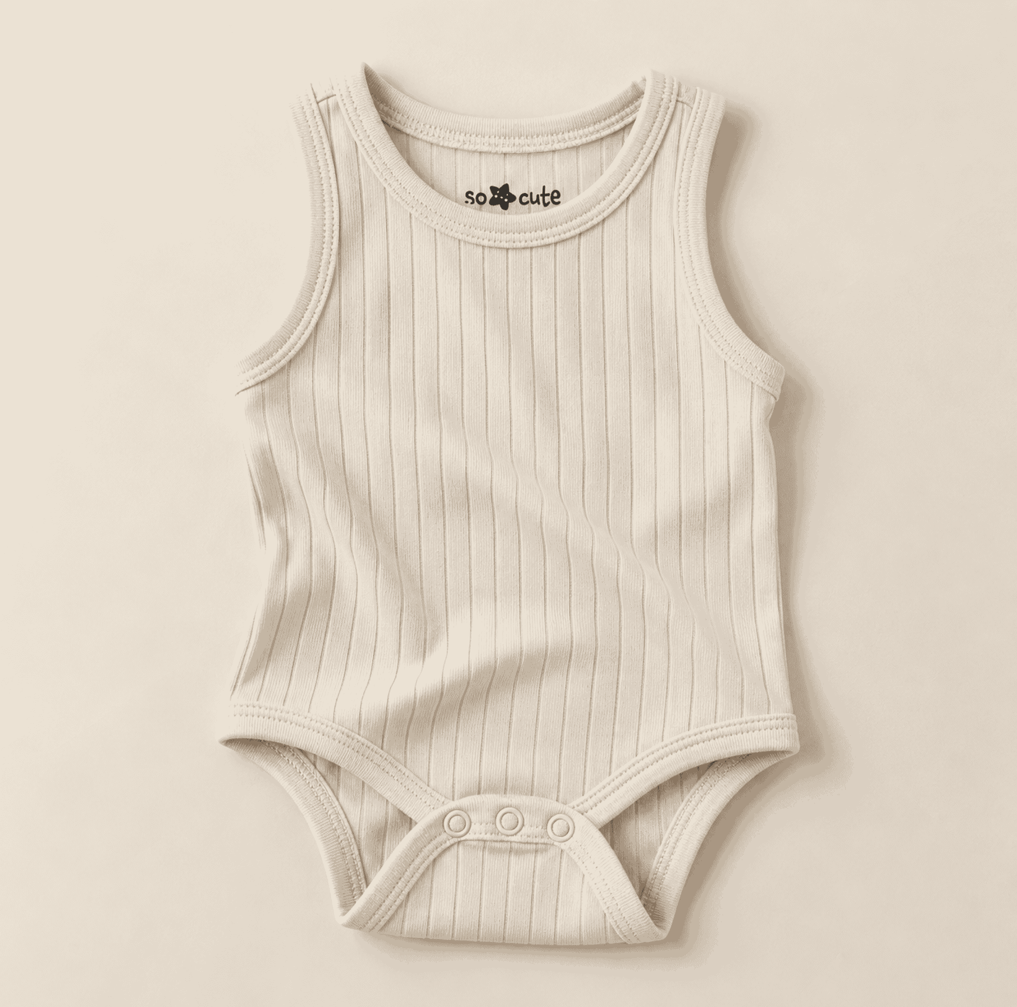 Ribbed bodysuit, cream