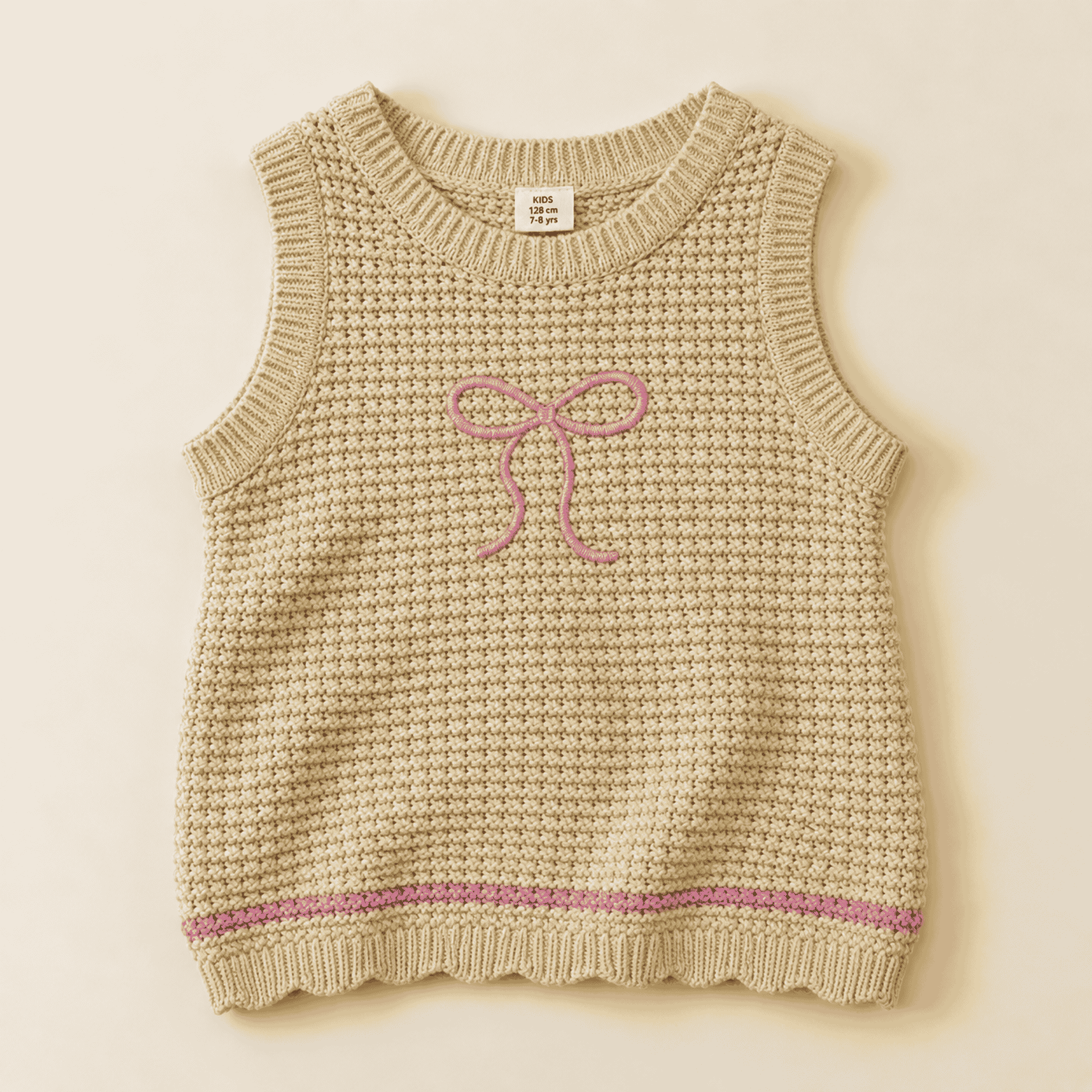 Bow knit tank, oatmeal