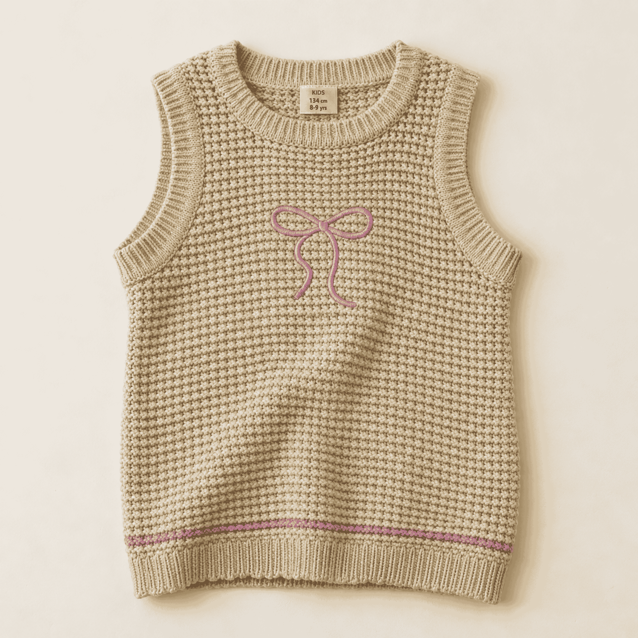Bow knit tank, oatmeal