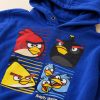 C&A Angry Birds hoodie in royal blue, teen 170/176, close-up of the print with light wash wear