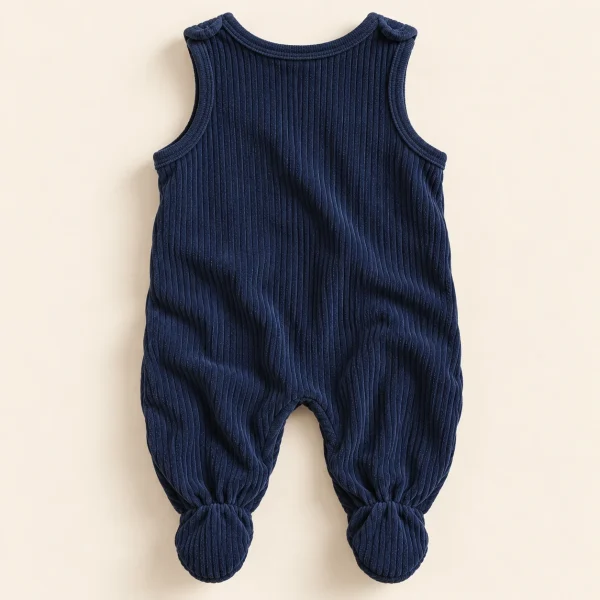 Name It footed cord dungarees in navy, newborn 50 cm, plain back