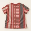 Striped tee, brick red So Cute striped tee in brick red, 9–12 months, back of the vertical stripe pattern